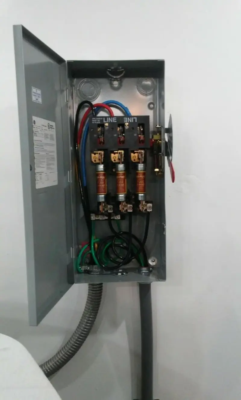 Three-phase disconnect switch installed for Electrical Wiring & Rewiring in Pittsfield